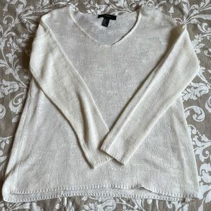 Forever21 White Long Sleeve Top